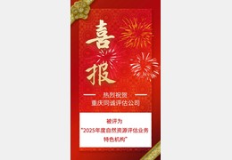 【喜报】热烈祝贺公司被评为“2025年度自然资源评估业务特色机构”